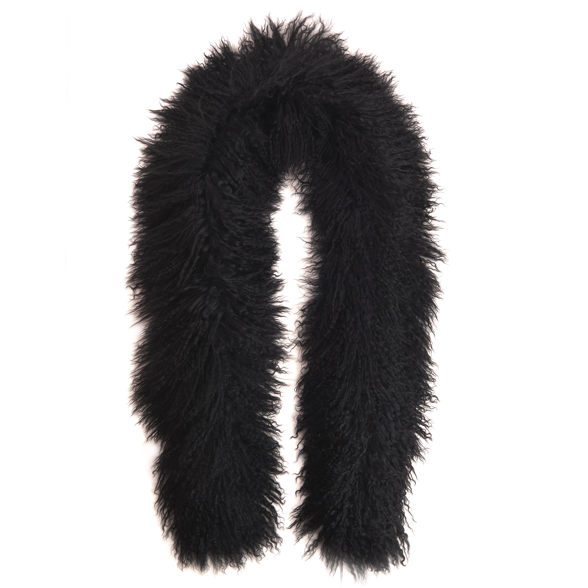 Tibetlamm Schal schwarz 140 cm