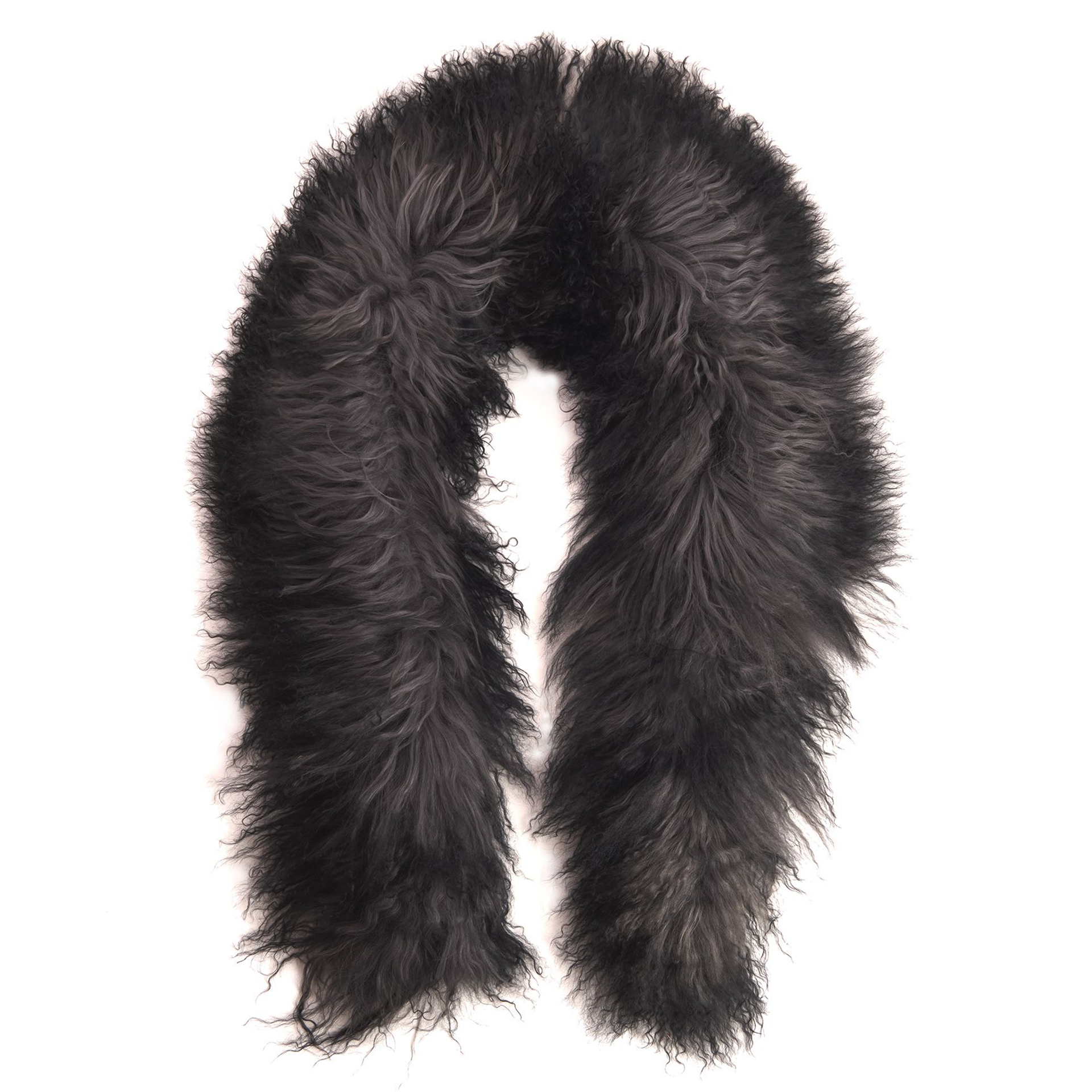 Tibetlamm Schal grau-schwarz 140 cm